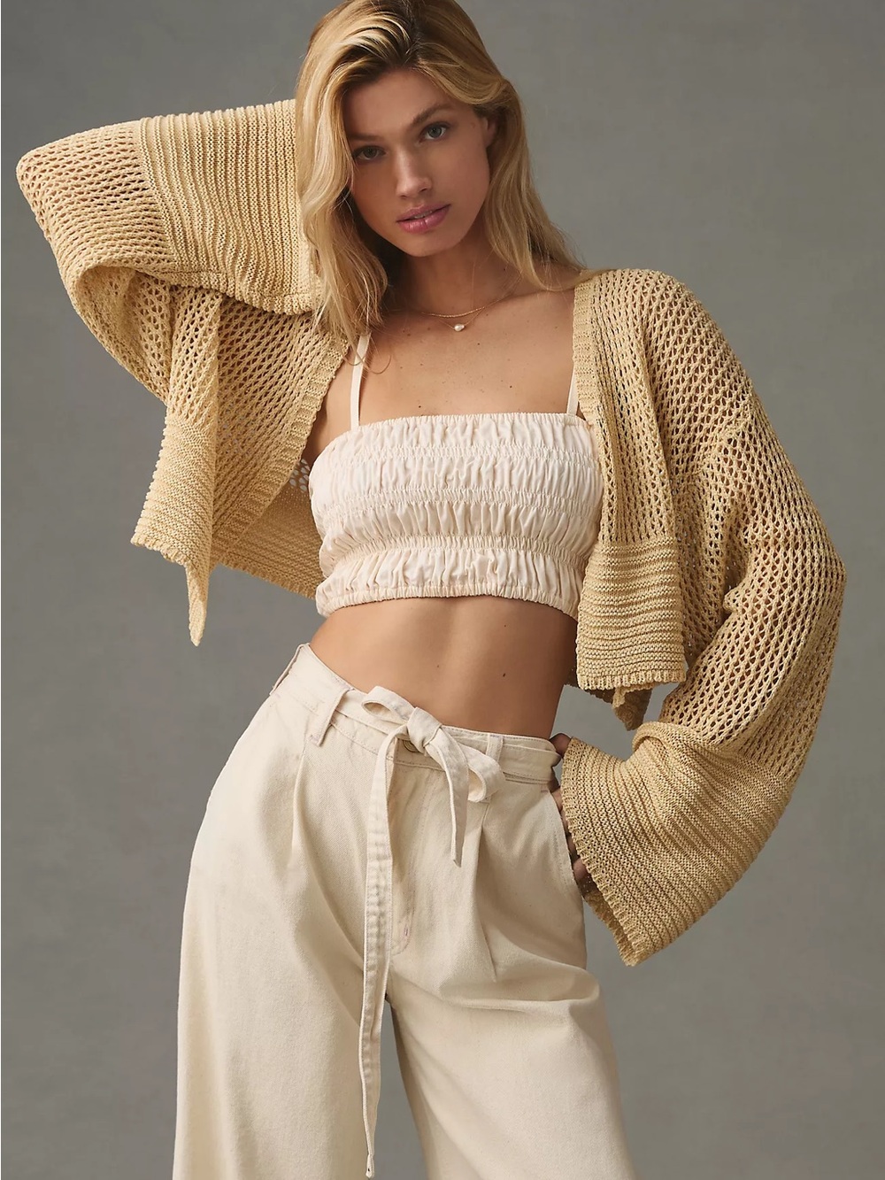Anthropologie Juillet Cropped Cardigan Sweater